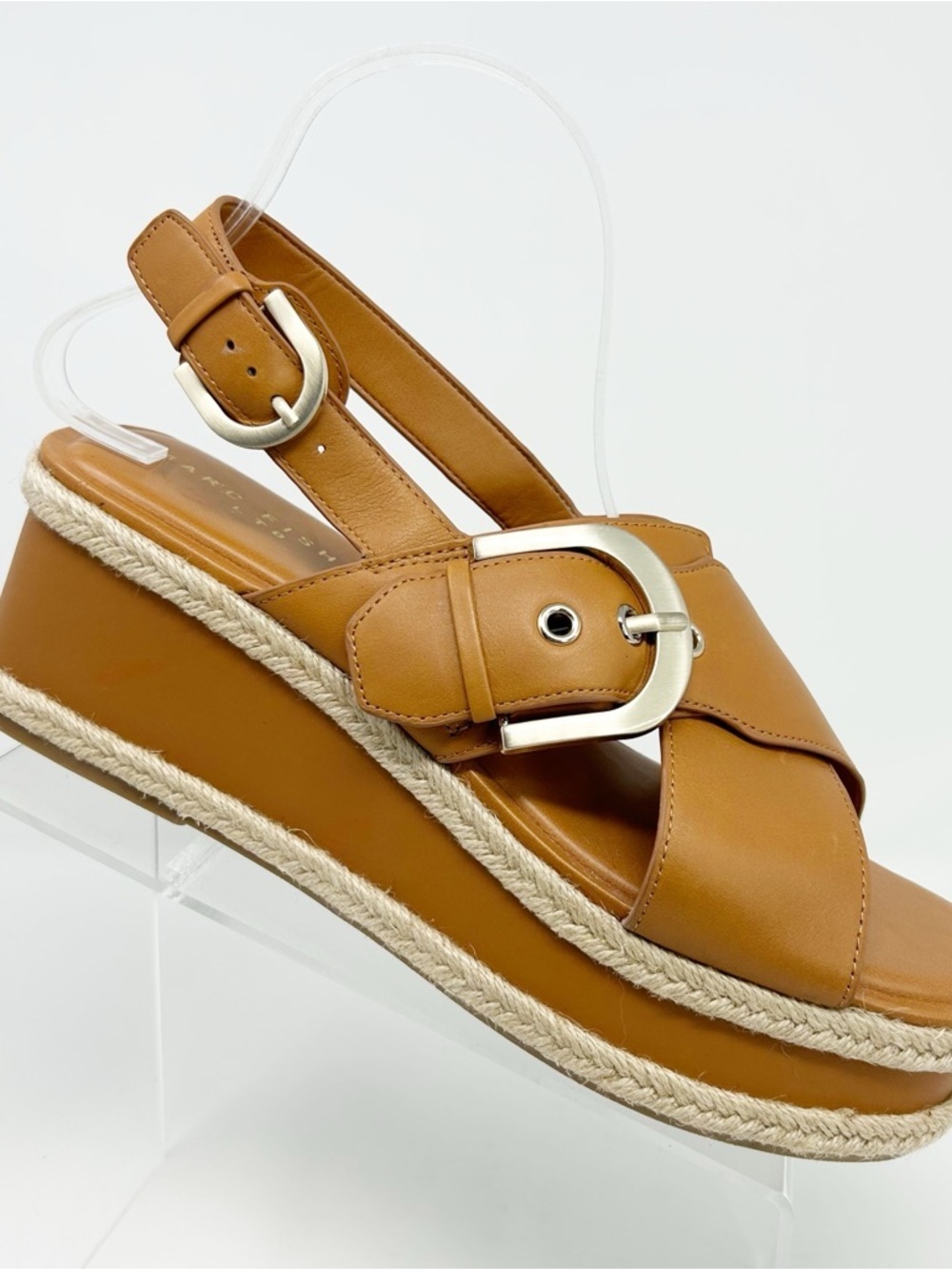 Marc Fisher LTD Womens Platform Espadrille Sandals Brown Buckle Open Toe Size 10